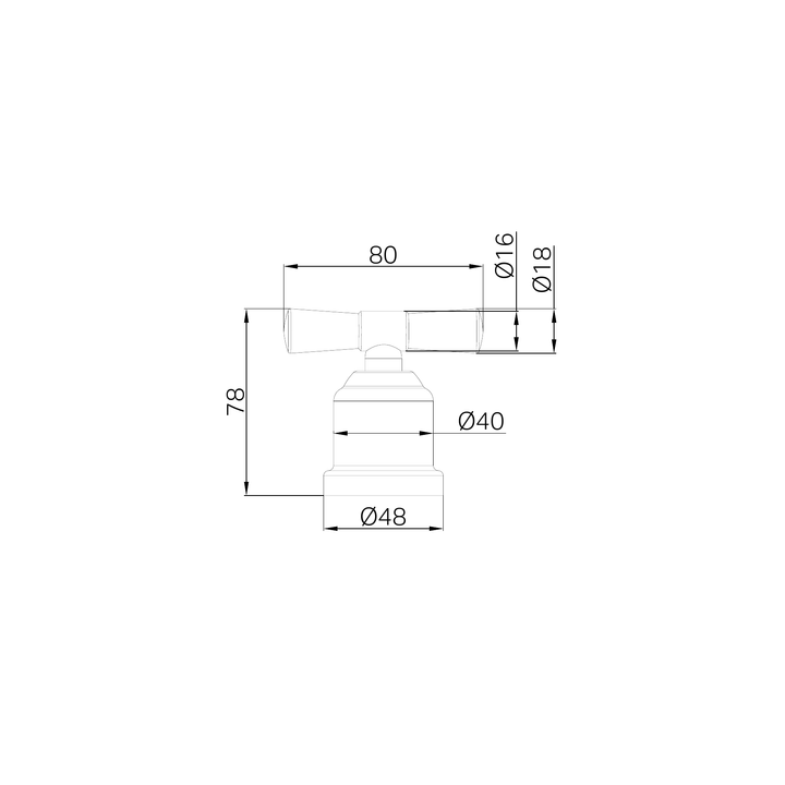 Nero York Robe Hook CP Line Drawing