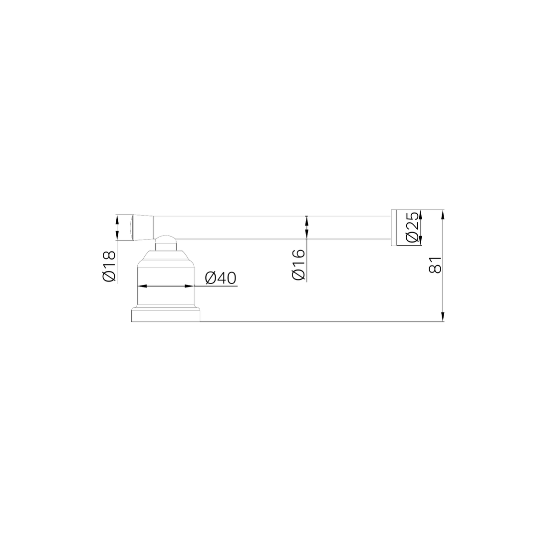 Nero York Toilet Roll Holder CP Line Drawing