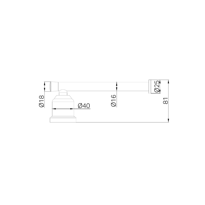 Nero York Toilet Roll Holder CP Line Drawing