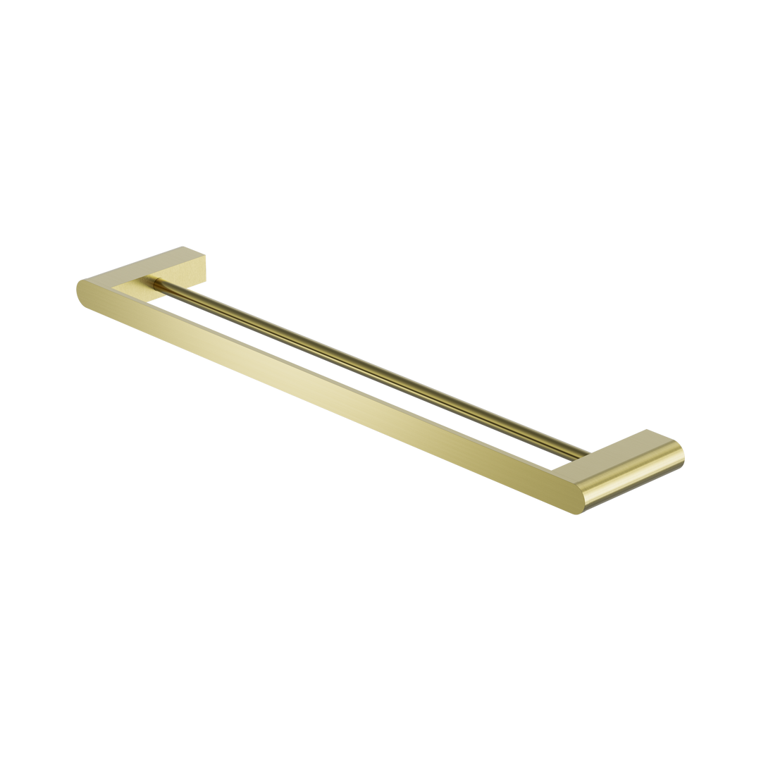 Nero Bianca Double Towel Rail 600mm Brushed Gold