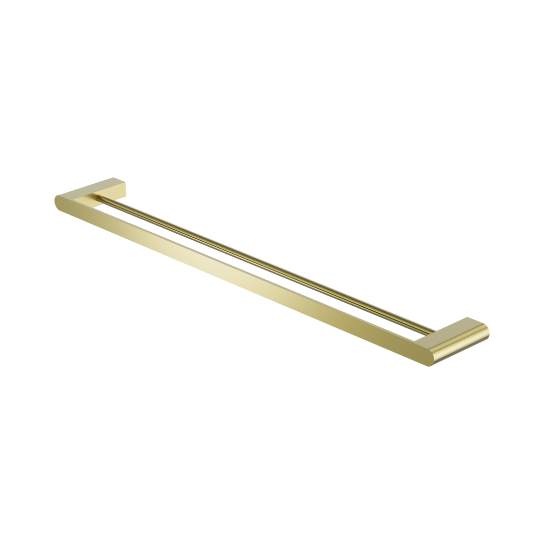 Nero Bianca Double Towel Rail 800mm Brushed Gold