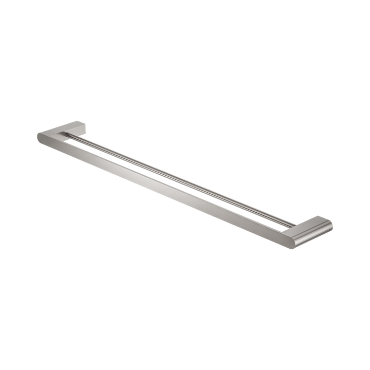 Nero Bianca Double Towel Rail 800mm Brushed Nickel