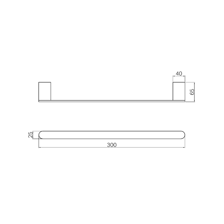 Nero Bianca Hand Towel Rail Line Drawing