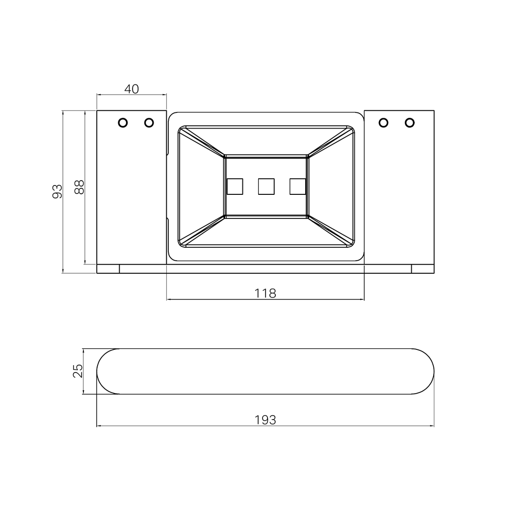 Nero Bianca Soap Dish Holder Line Drawing