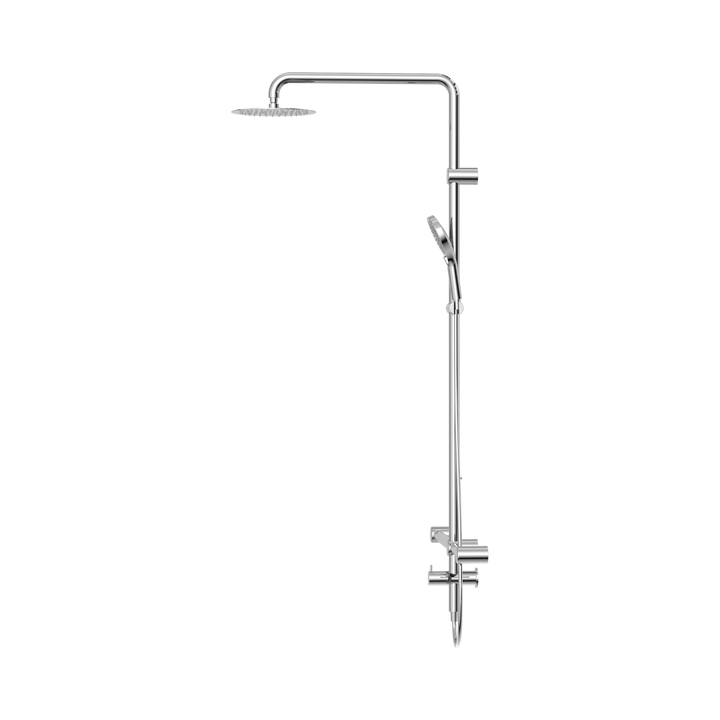 Nero Mecca Care 32mm T Bar Grab Rail 1100x750mm Twin Shower Set Chrome