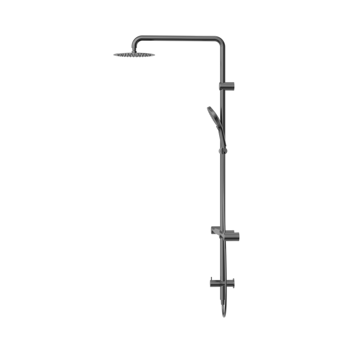 Nero Mecca Care 32mm T Bar Grab Rail 1100x750mm Twin Shower Set Gun Metal