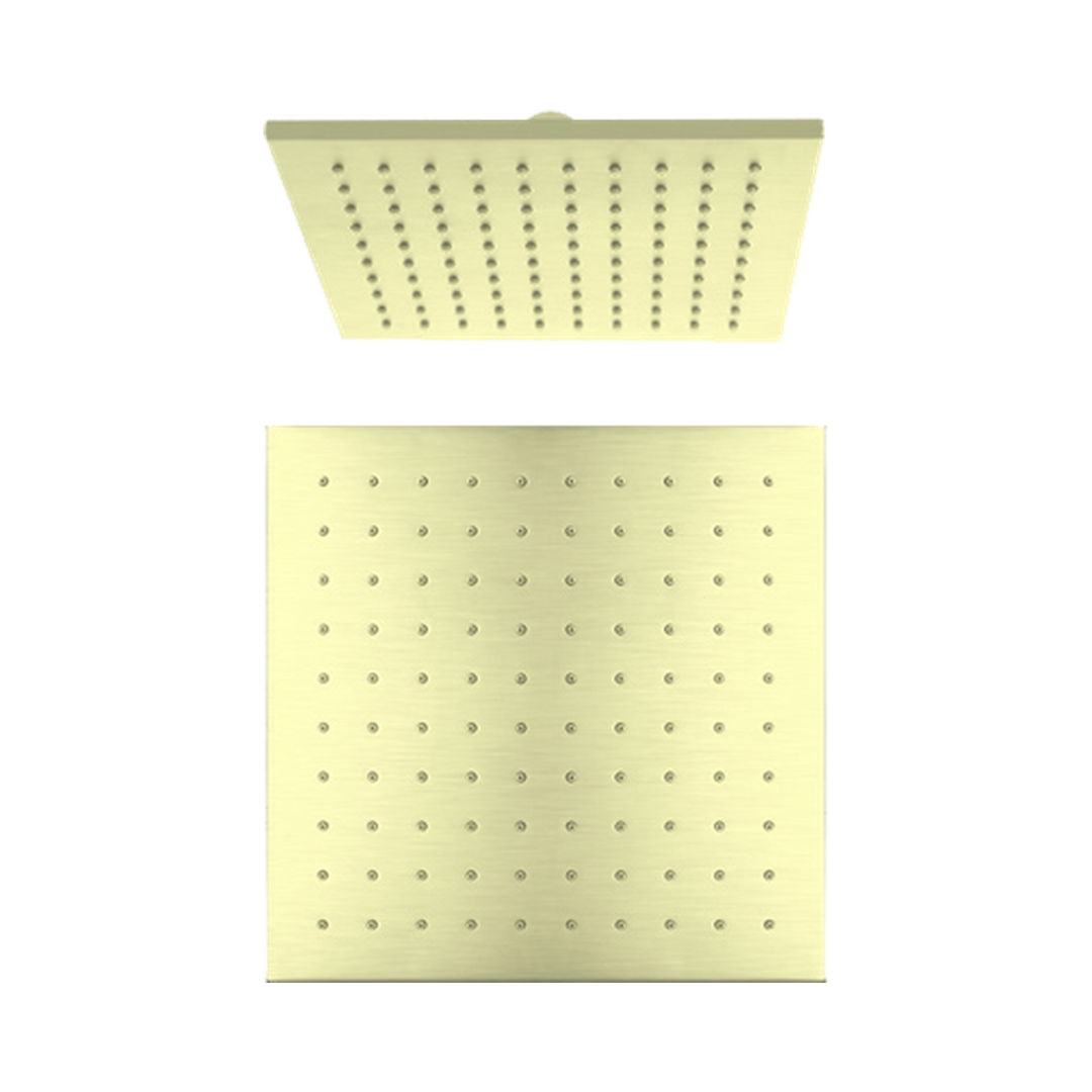 Nero 250mm Square Shower Head Brushed Gold