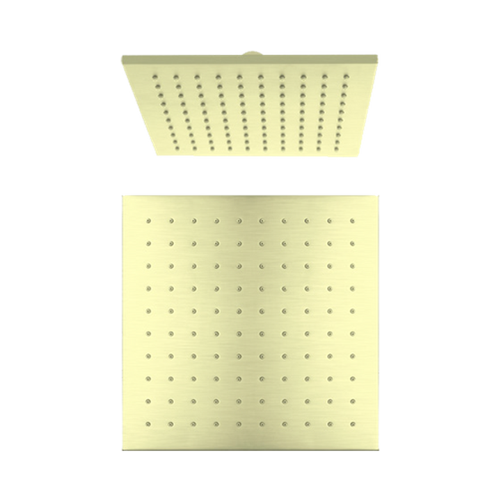 Nero 250mm Square Shower Head Brushed Gold