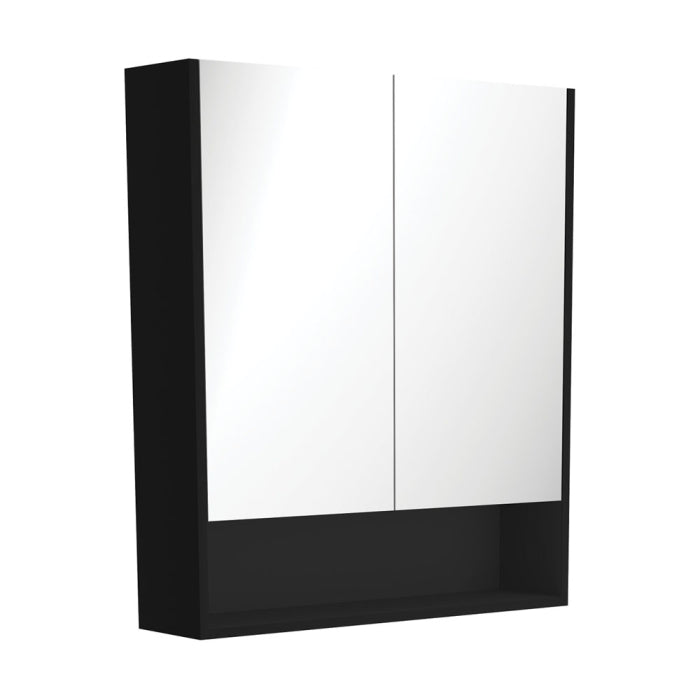 Fienza Mirror Cabinet with Display Shelf 750mm / Satin Black