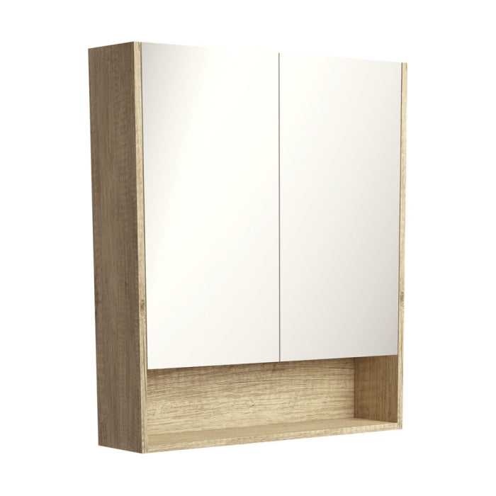 Fienza Mirror Cabinet with Display Shelf 750mm / Scandi Oak