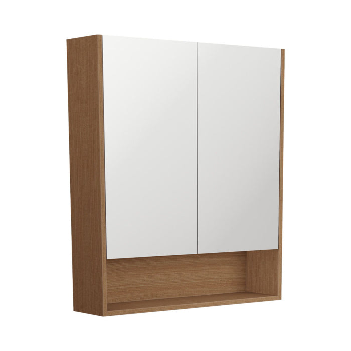 Fienza Mirror Cabinet with Display Shelf 750mm / Walnut