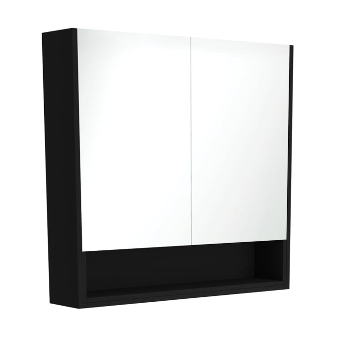 Fienza Mirror Cabinet with Display Shelf 900mm / Satin Black
