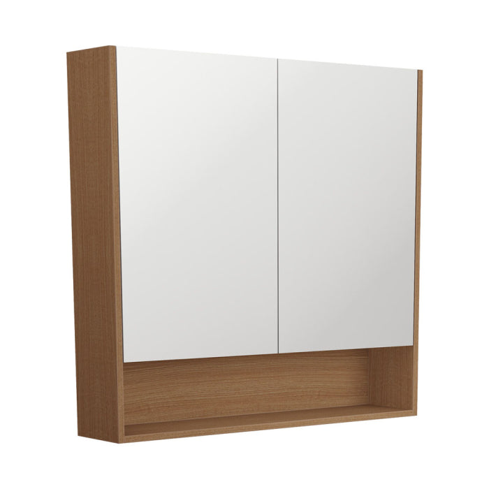 Fienza Mirror Cabinet with Display Shelf 900mm / Walnut
