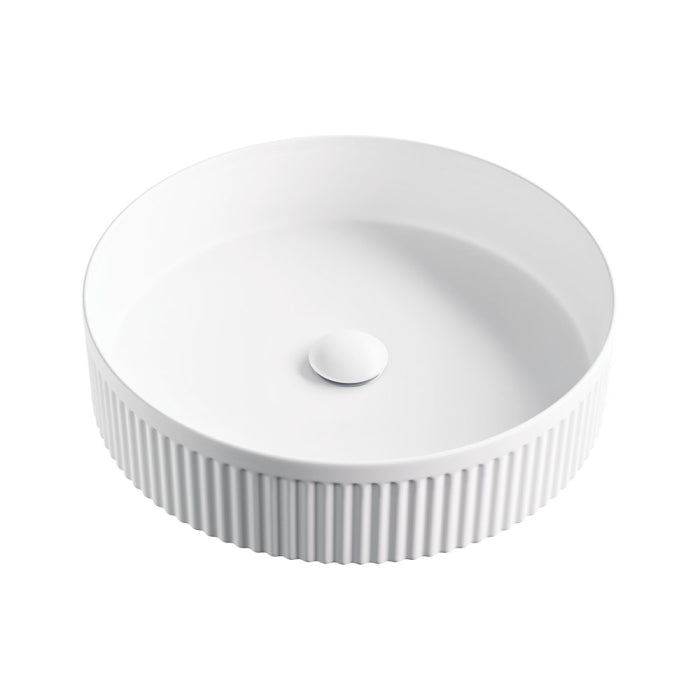 Fienza Eleanor Round Above Counter Fluted Basin Matte White