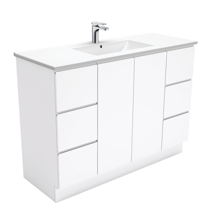 Fienza Fingerpull Vanity On Kickboard 1200mm / Gloss White / Dolce