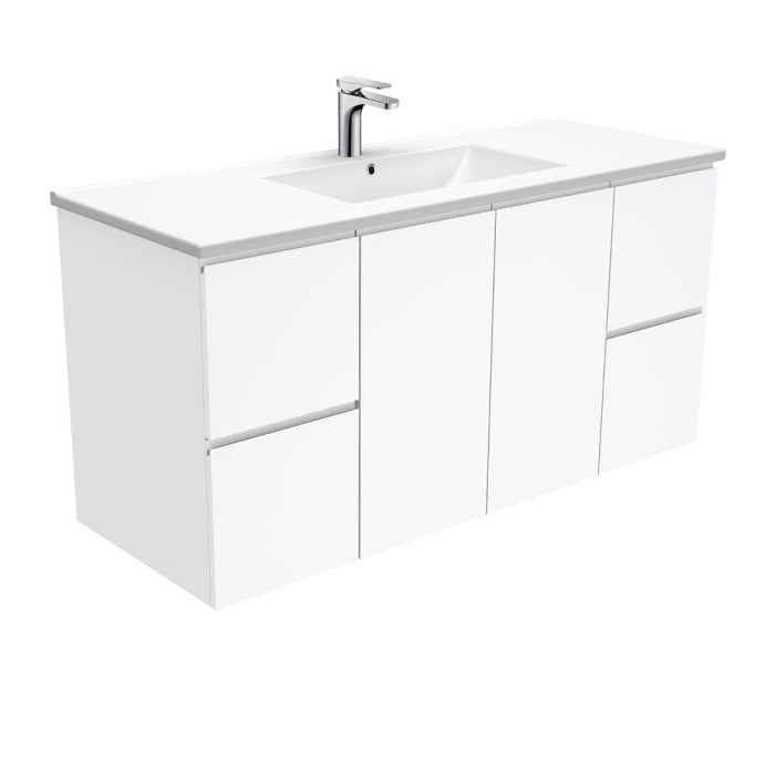 Fienza Fingerpull Wall-Hung Vanity 1200mm / Gloss White / Dolce