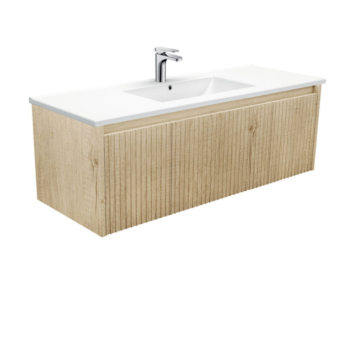 Fienza Alina Fluted Wall-Hung Vanity 1200mm / Scandi Oak / Dolce
