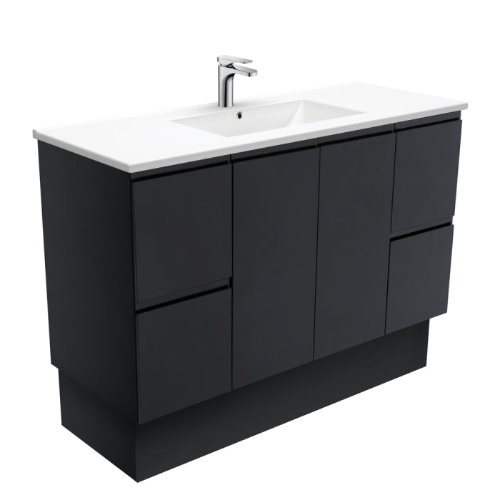 Fienza Fingerpull Vanity On Kickboard 1200mm / Satin Black / Dolce