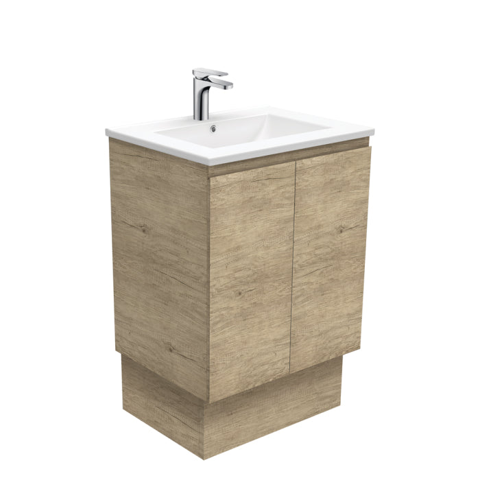 Fienza Edge Vanity On Kickboard 600mm / Scandi Oak / Dolce