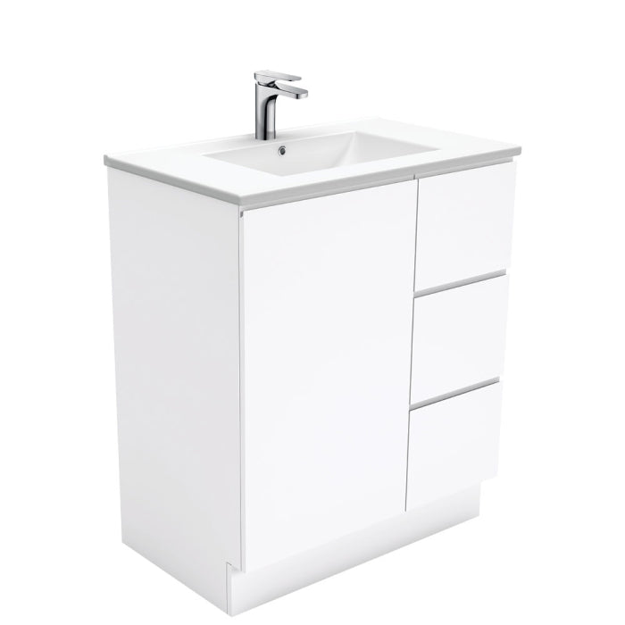 Fienza Fingerpull Vanity On Kickboard 750mm / Gloss White / Dolce