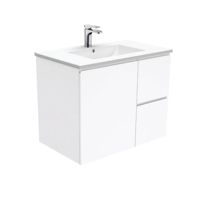 Fienza Fingerpull Wall-Hung Vanity 750mm / Gloss White / Dolce