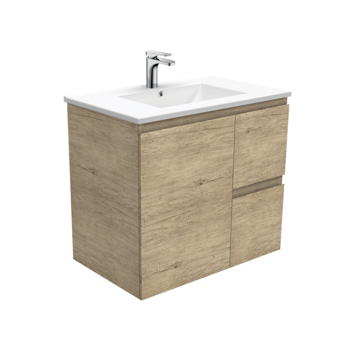 Fienza Edge Wall-Hung Vanity 750mm / Scandi Oak / Dolce
