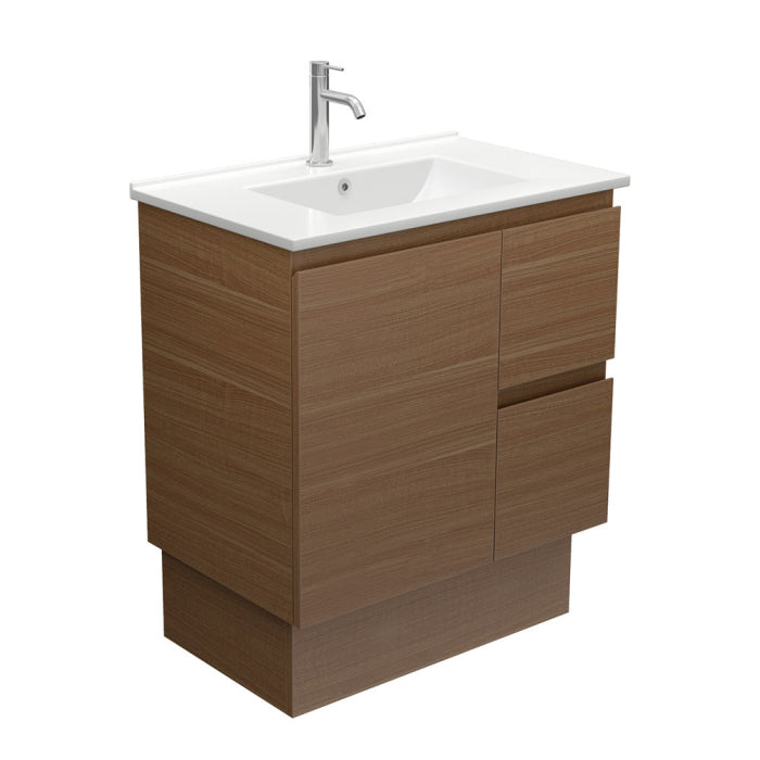Fienza Edge Vanity On Kickboard 750mm / Walnut / Dolce