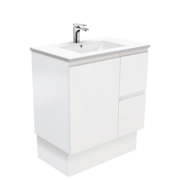 Fienza Fingerpull Vanity On Kickboard 750mm / Satin White / Dolce