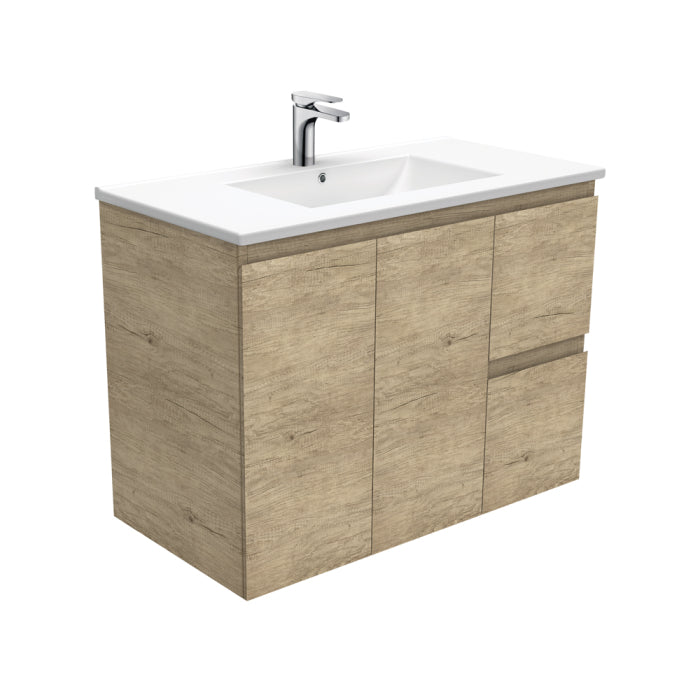 Fienza Edge Wall-Hung Vanity 900mm / Scandi Oak / Dolce