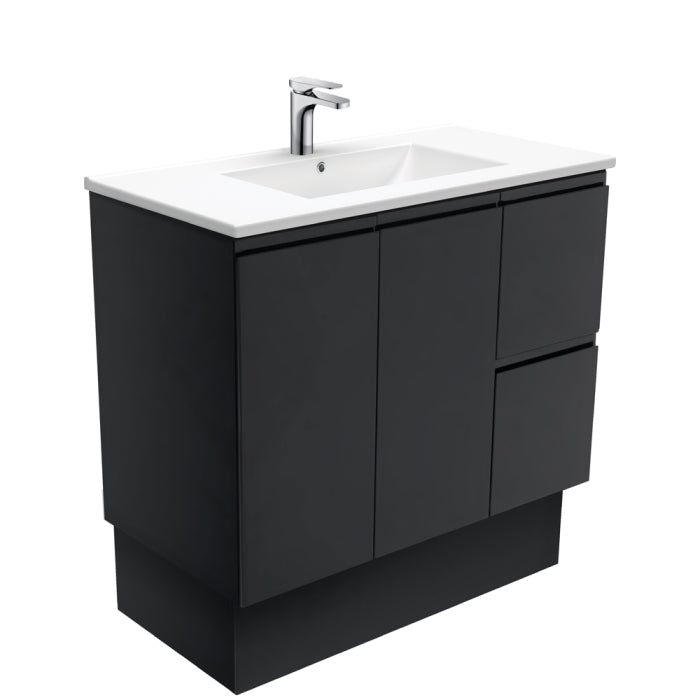 Fienza Fingerpull Vanity On Kickboard 900mm / Satin Black / Dolce