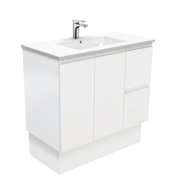 Fienza Fingerpull Vanity On Kickboard 900mm / Satin White / Dolce