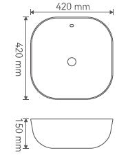 ELEGANT 420mm basin dimensions