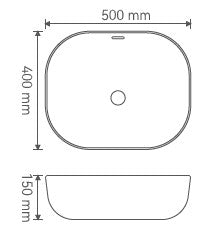 ELEGANT 500mm basin dimensions