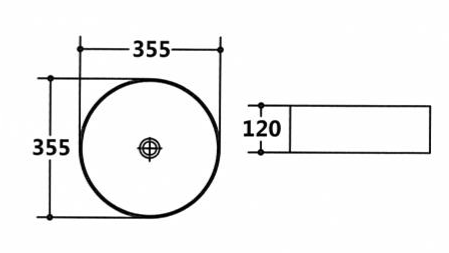 SLEEK 355mm basin dimensions