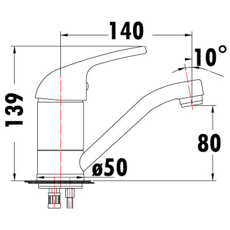 Demos Swivel Basin Mixer dimensions