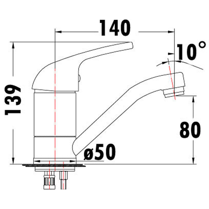 Demos Swivel Basin Mixer dimensions