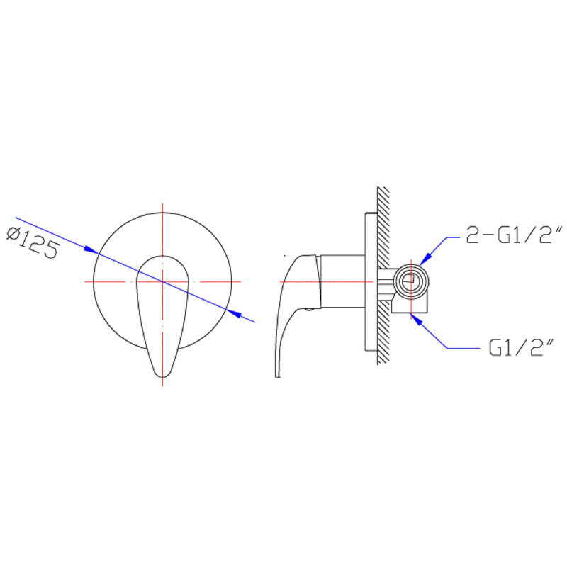 Demos Wall Mixer dimensions