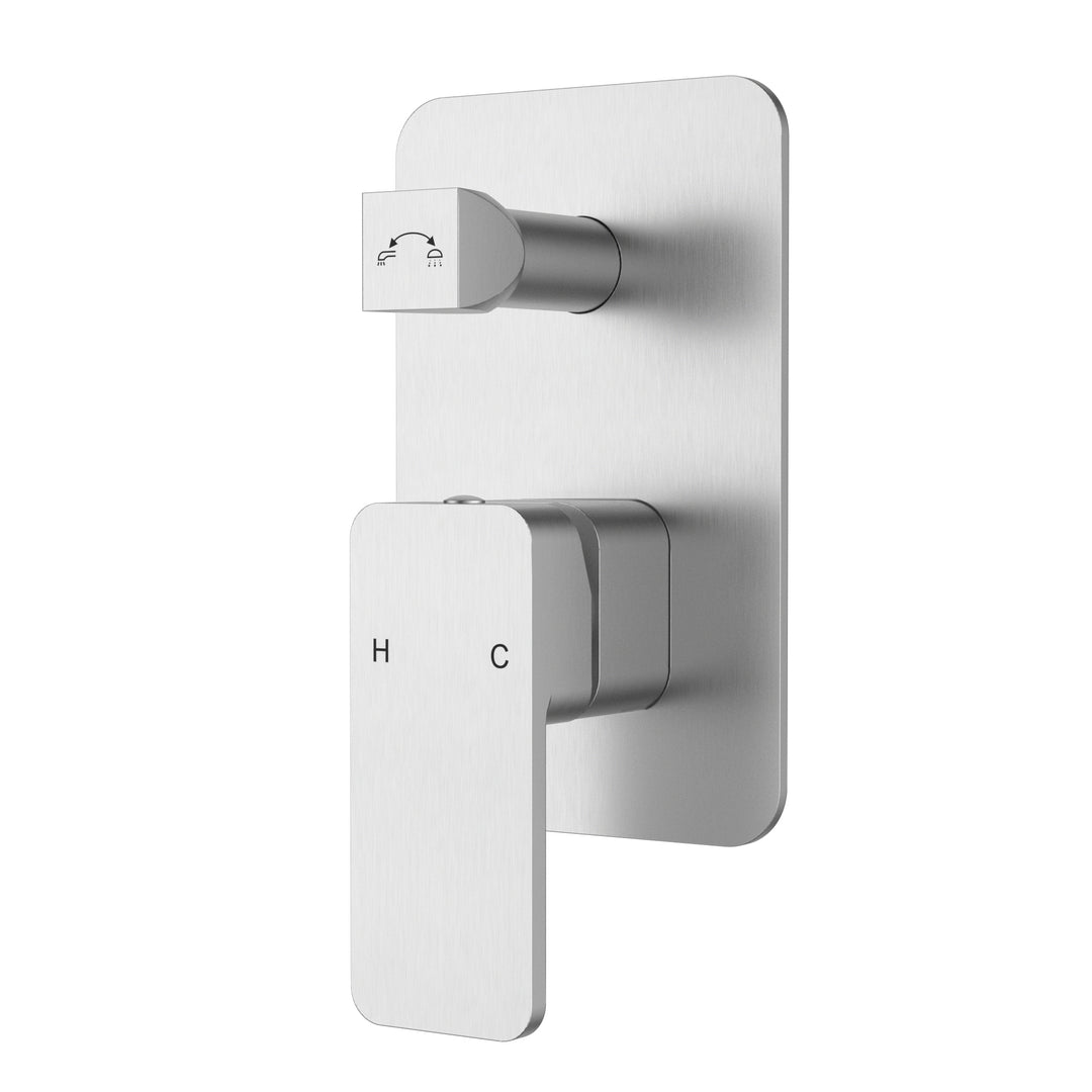 Elegant Wall Mixer with Diverter Brushed Nickel