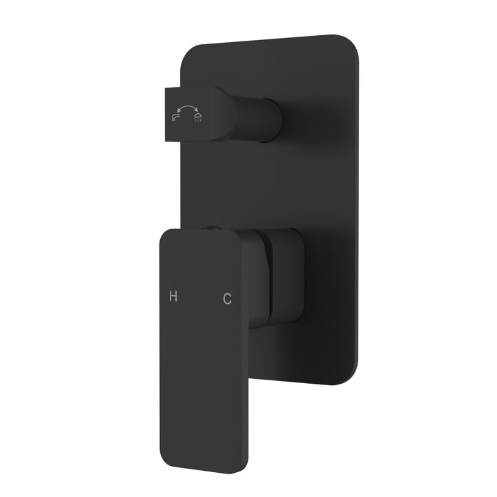 Elegant Wall Mixer with Diverter Matt Black