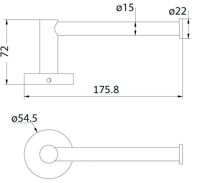 Impressions Ideal Bar Toilet Roll Holder dimensions
