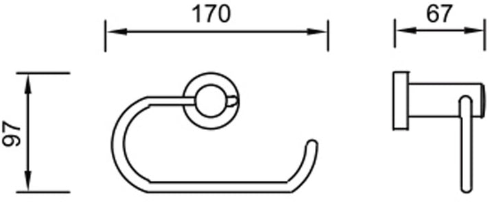 Impressions Ideal Stirrup Toilet Roll Holder dimensions