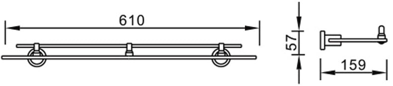 Impressions Ideal Glass Shelf dimensions
