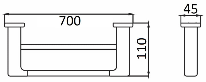 Impressions Flush Double Towel Rail dimensions