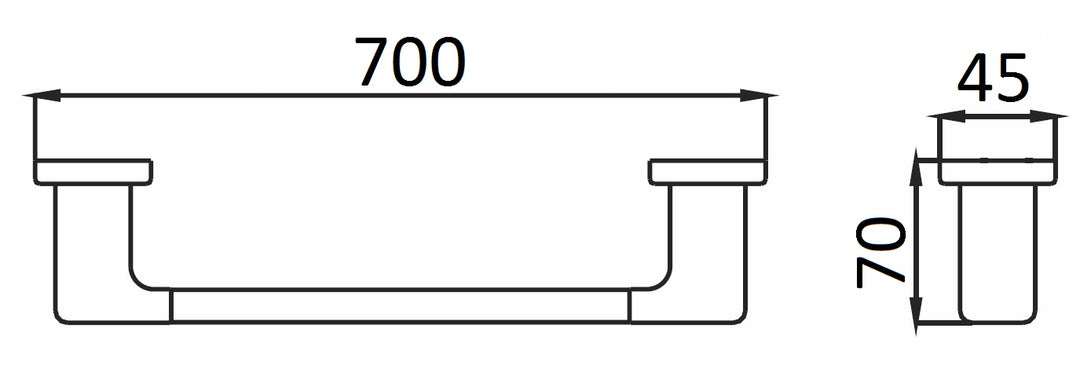 Impressions Flush Single Towel Rail dimensions