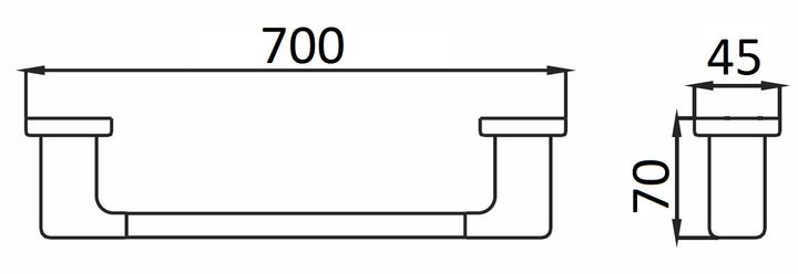 Impressions Flush Single Towel Rail dimensions