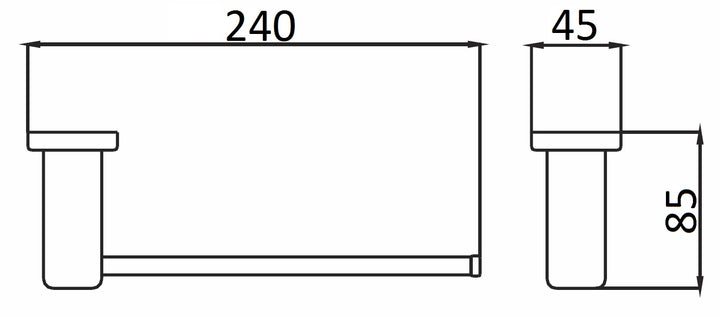 Impressions Flush Guest Towel Holder dimensions