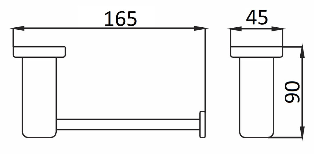 Impressions Flush Toilet Roll Holder dimensions
