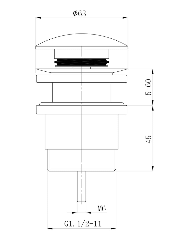 Aria Basin Pop Up Waste dimensions