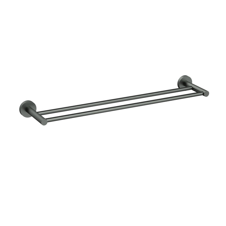 Aria Double Towel Rail 600mm Brushed Gun Metal