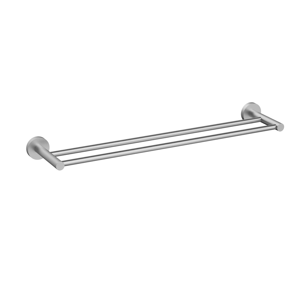 Aria Double Towel Rail 600mm Brushed Nickel
